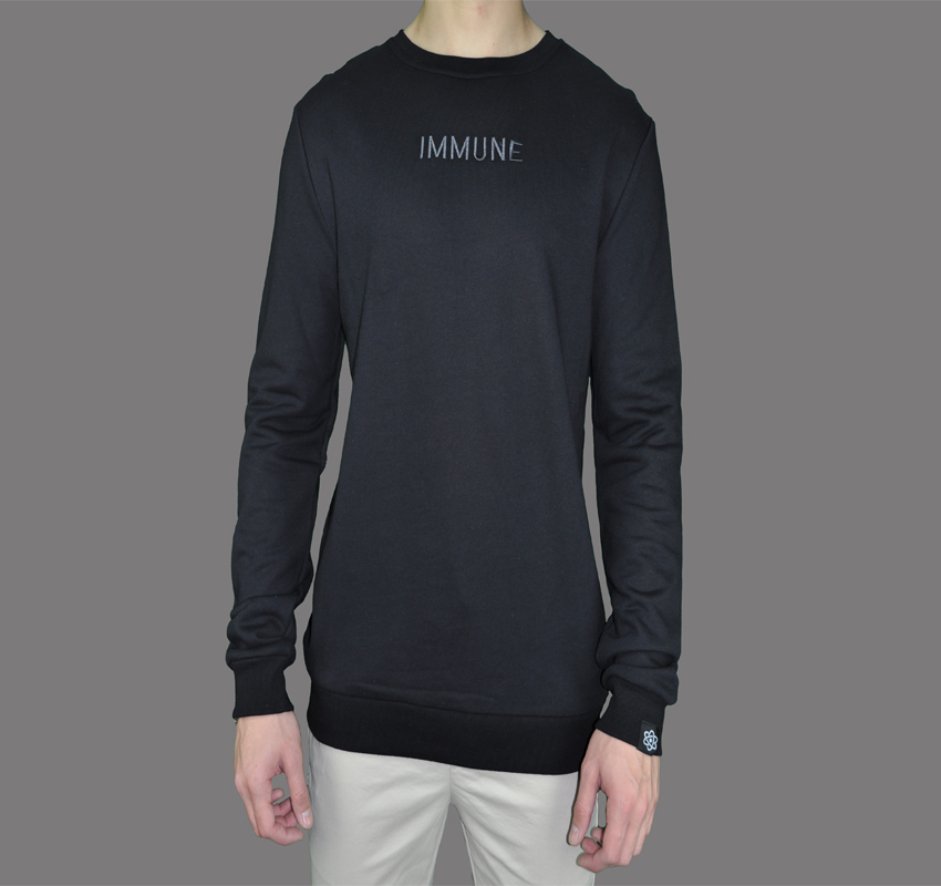 Sudadera Cuello Redondo Negra