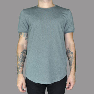 Camiseta Cuello Redondo Manga Corta Gris Oscuro