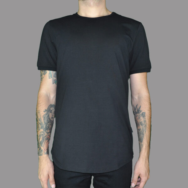 Camiseta Cuello Redondo Manga Corta Negra