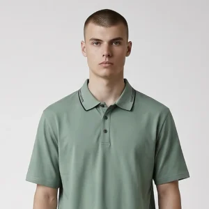 Camiseta Tipo Polo Verde Dos Rayas Negras