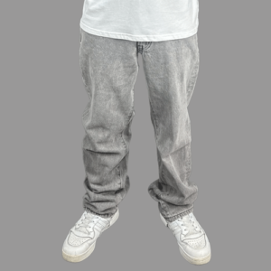 Jeans Baggy Rigido Gris Claro