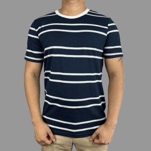 Camiseta Azul Rayas Blancas